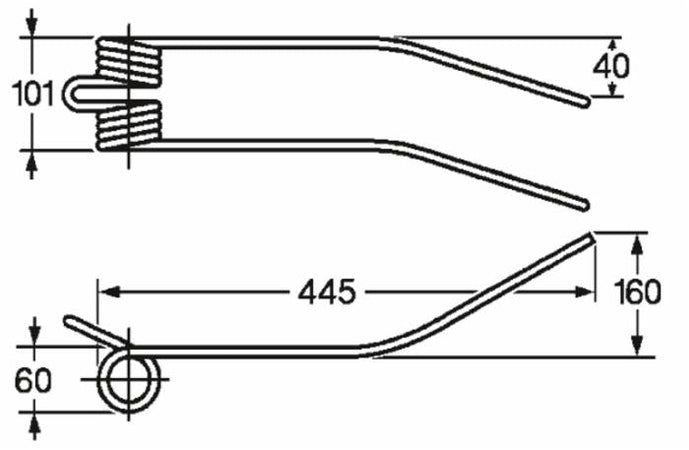 Dente giroandanatore adattabile Kuhn 57502000 filo 8,5