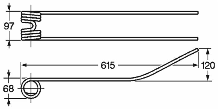 Dente giroandanatore adattabile Lely e Repossi R61A filo 9 confezione da 2 pezzi