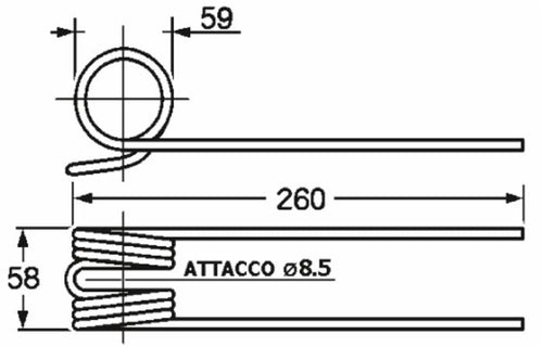 Dente ranghinatore adattabile Gaspardo filo 6