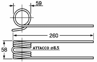 Dente ranghinatore adattabile Gaspardo filo 6 confezione da 10 pezzi