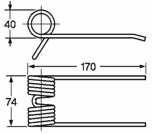 Dente Pick-Up Feraboli 18P0003 L 170 Filo 5,5 confezione da 5 pezzi