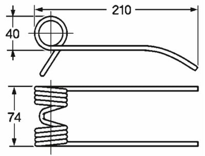 Dente pick-up adattabile Feraboli 1800009 filo 5,5 confezione da 5 pezzi
