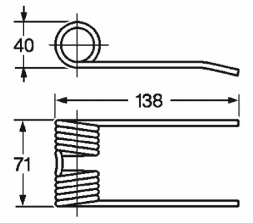 Dente Pick-Up Hesston 84012422, New Holland Filo 4,8 confezione da 10 pezzi