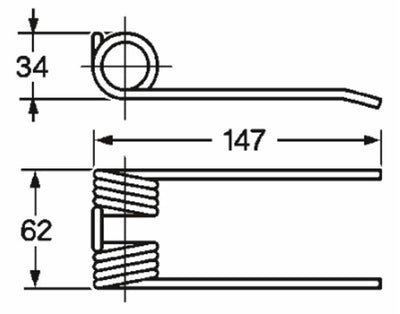 Dente pick-up adattabile Krone 9381480 9381481 filo 5 confezione da 5 pezzi