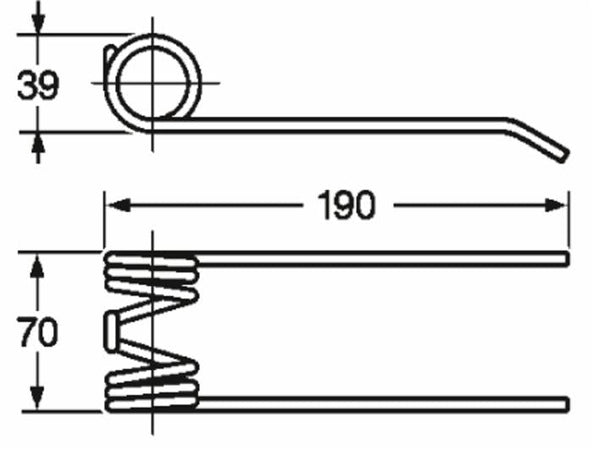 Dente pick-up tipo stretto adattabile Welger 0940,52,25,00 0343,51 filo 5