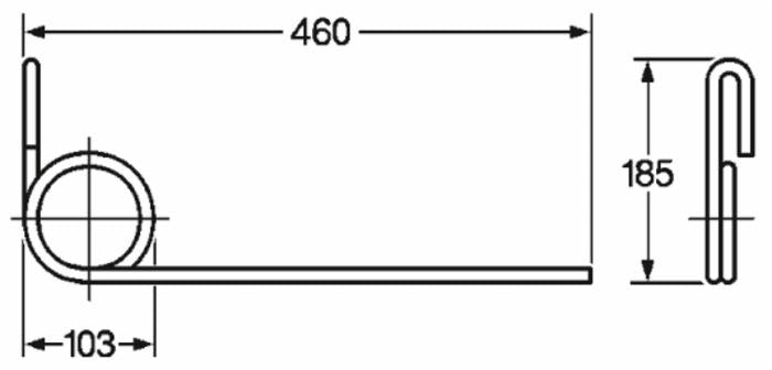 Dente strigliatore adattabile Celli e Gaspardo lunghezza 460 filo 9 confezione da 2 pezzi