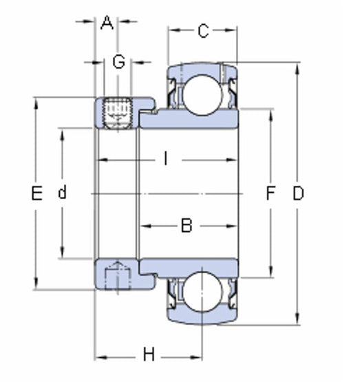 Cuscinetto mod. YET 206 Skf