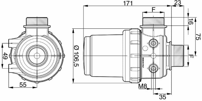 Filtro di aspirazione filetto G 1 1/4 50 Mesh