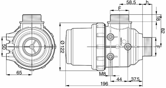 Gruppo filtro aspirazione 35 x 1"1/2