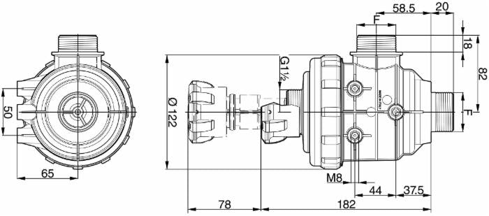 Filtro aspirazione con valvola filetto G 1 1/4 50 Mesh
