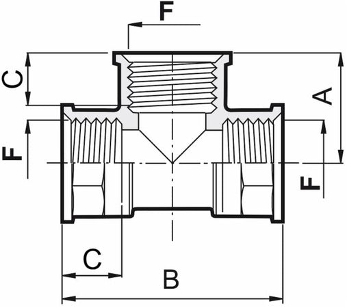Raccordo a T femmina G3/4" confezione da 5 pezzi