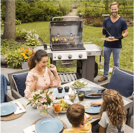 Weber Barbecue a Gas GPL Genesis E-310 GBS Acciaio Nero con Ruote Girevoli Giardino e giardinaggio/Barbecue e picnic/Barbecue e affumicatori/Barbecue da giardino e terrazza/Barbecue a gas Ogomondo - Martina Franca, Commerciovirtuoso.it