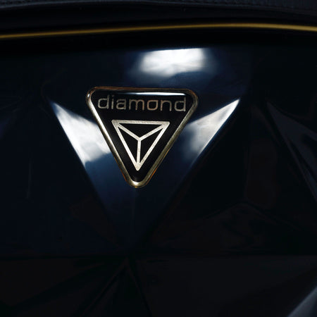 Diamond Fluo V2 2 in 1 Pelle Nero Navicella Nera Telaio Oro Giallo