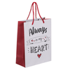 12 PZ SACCHETTO REGALO IN CARTA BIANCA ALWAYS IN MY HEART SEMPRE NEL MIO CUORE GADGET PER ADULTI ADDIO AL CELIBATO NUBILATO