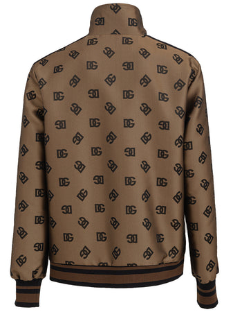 Dolce & Gabbana Giubbino con zip all over logo da uomo