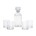 Set Bottiglia decanter da Whisky con 4 bicchieri in vetro intagliato 900 ml