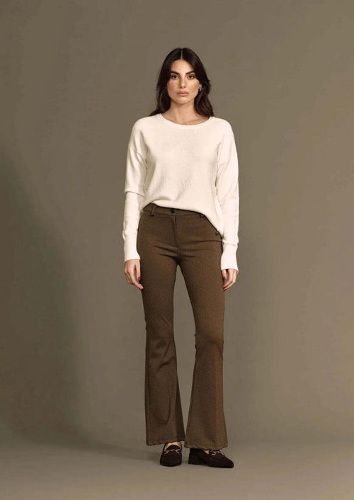 White Wise Pantalone A Zampa Punto Milano Ww18851 Moda/Donna/Abbigliamento/Pantaloni Kanal 32 - Santa Maria di Licodia, Commerciovirtuoso.it