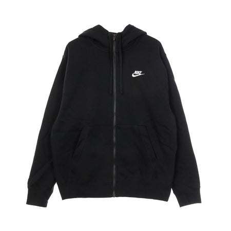 Nike Felpa Cappuccio Zip Uomo Sportswear Club Hoodie Black/black/white da uomo