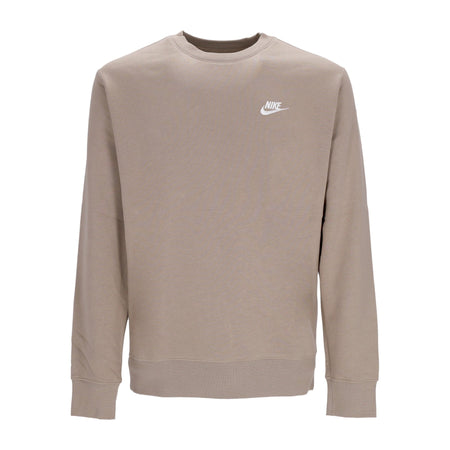 Nike Felpa Girocollo Uomo Club Crew Bb Khaki/white da uomo