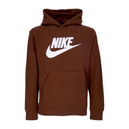 Nike Felpa Cappuccio Uomo Club Hoodie Pullover Gx Cacao Wow/cacao Wow/white da uomo
