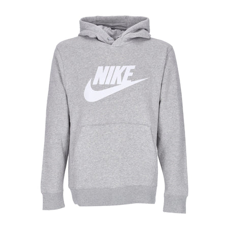 Nike Felpa Cappuccio Uomo Club Hoodie Pullover Gx Dk Grey Heather/matte Silver/white da uomo
