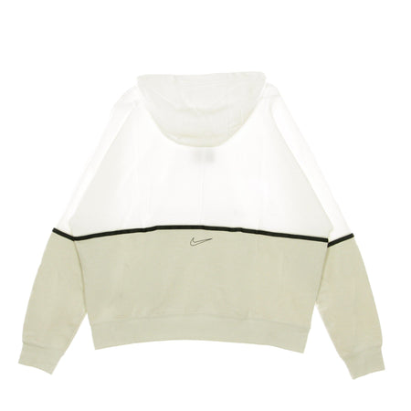 Nike Felpa Leggera Cappuccio Corta Donna Sportswear Archive Remix Hoody White/light Bone/black da donna