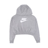 Nike Felpa Cappuccio Corta Donna W Sportswear Club Fleece Graphic Oversized Crop Hoodie Dk Grey Heather/white da donna