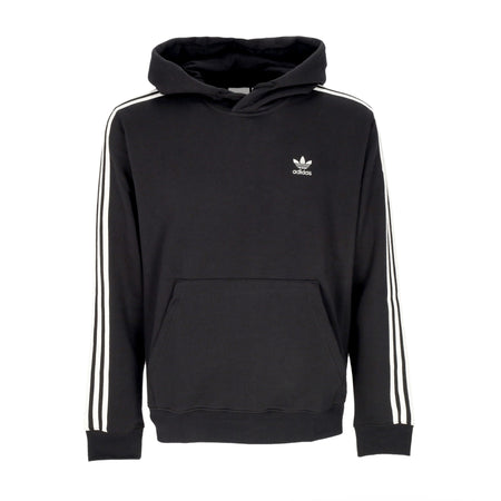 Adidas Felpa Cappuccio Uomo 3 Stripes Hoodie Black/white da uomo
