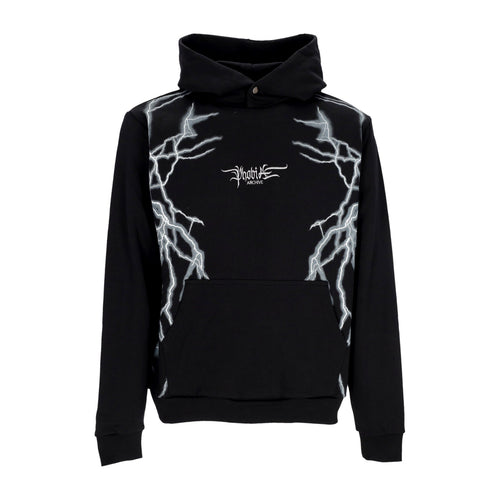 PHOBIA Felpa Leggera Cappuccio Uomo Lateral Lightning Print Hoodie Black/white da uomo