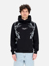 PHOBIA Felpa Leggera Cappuccio Uomo Lateral Lightning Print Hoodie Black/white da uomo