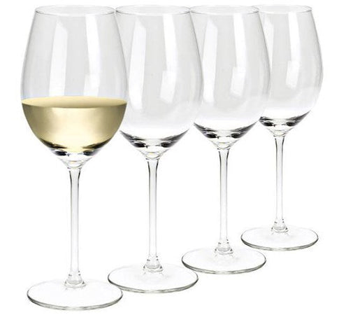 Calici decorativi in vetro trasparente per vino bianco 410 ml set da 4