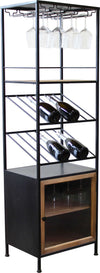 WINE---scaffale-per-bottiglie-e-calici-cm-51,50-x-41-x-165,50-h-Antracite-Milani-Home