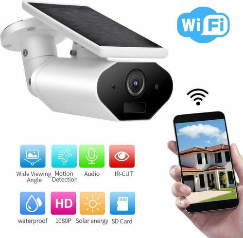 WIRELESS TELECAMERA IP WIFI PANNELLO SOLARE ESTERNO 1080P SICUREZZA CAMERA AUDIO Fai da te/Sicurezza e protezione/Sistemi di sicurezza domestica/Kit video per la sicurezza domestica/Videocamere di sorveglianza/Dom camera Zencoccostore - Formia, Commerciovirtuoso.it