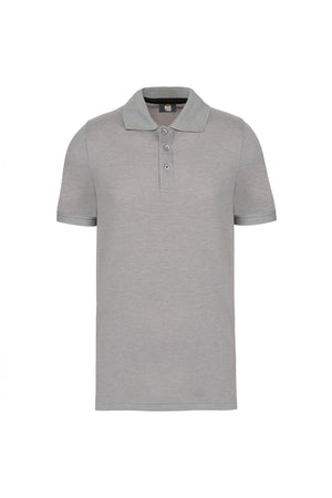 Polo Uomo Grigio Melange Polo Trattamento Antibatterico
