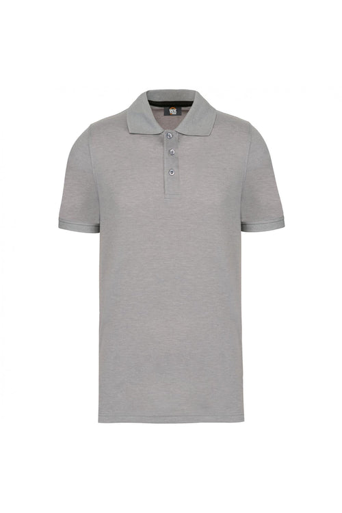 Polo Uomo Grigio Melange Polo Trattamento Antibatterico