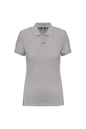 Polo Donna Grigio Melange Polo Trattamento Antibatterico