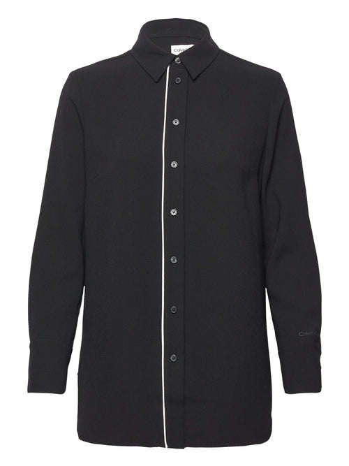calvin klein BLUSA CREPE TIPPING BLOUSE da donna