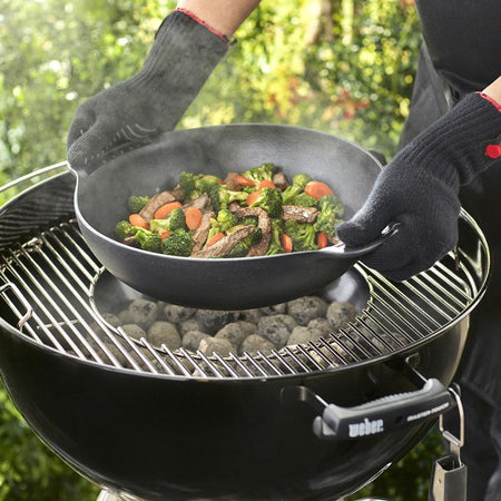 Wok in ghisa per cottura carne e zuppe accessorio barbecue Weber da 57 cm