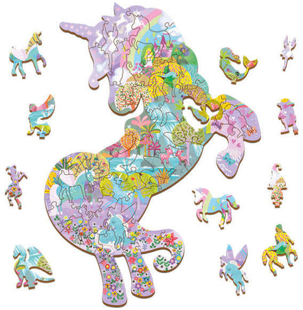 Woody Puzzle Unicorni Animali Del Mondo Puzzle Gioco Per Bambini 2-4 Anni Puzzle 48 Pezzi Ludattica