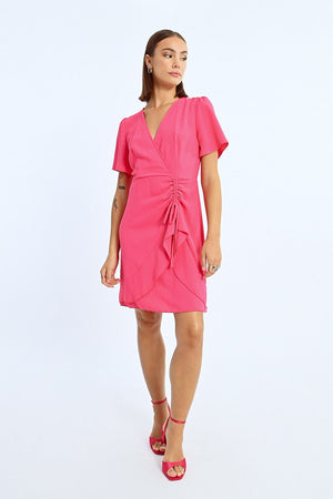 Abito Molly Bracken fucsia con scollo a v