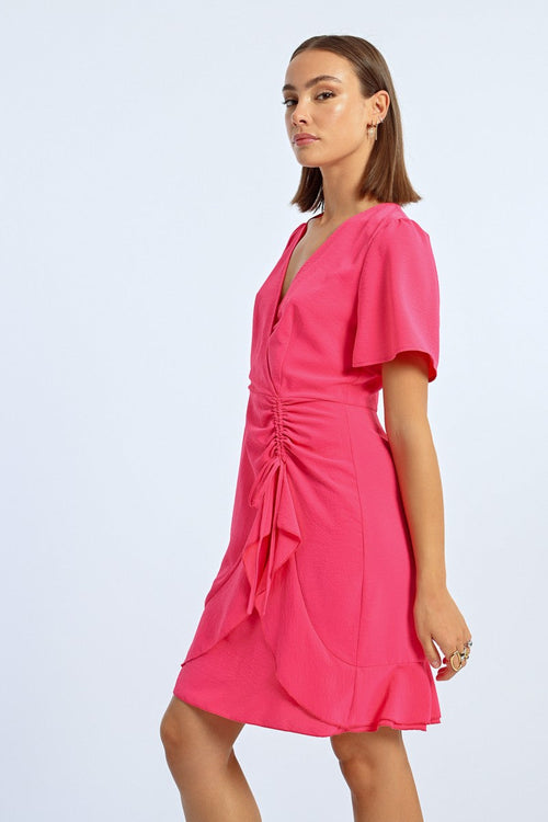Abito Molly Bracken fucsia con scollo a v