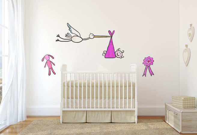 La Cicogna Bimba (68 X 98 Cm) Wallskin