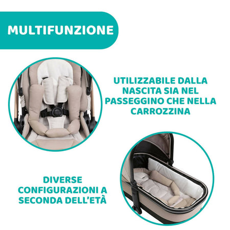 Chicco Trio Mysa Con Seggiolino Auto Kory Is Essential Black Con Cushy Hug Con Passeggino Con Navicella Omaggio Chicco Stand Lullaglide e BASE PER SEGGIOLINI AUTO FULL 360 I-SIZE, Colore Amber Glow