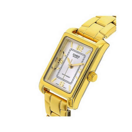 Orologio Casio per donna , LTP-1234PG-7A, d'orato con quadrante bianco, movimento al quarzo impermeabile