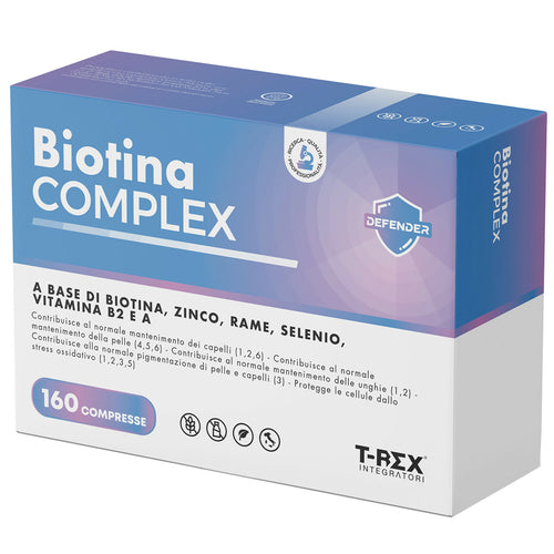 Biotina complex - integratore per capelli con biotina, rame, zinco, selenio e vitamina b2 - per crescita capelli, unghie e pelle - 160 mini compresse (5 mesi di fornitura)