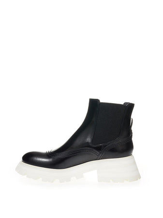 Alexander McQueen Stivaletti Chelsea tacco Bianco da donna