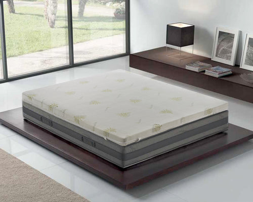 Topper in memory foam 5 cm con rivestimento in aloe vera sfoderabile