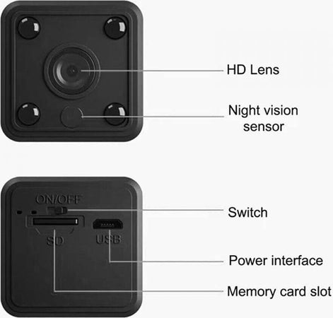 X6 Telecamera Mini Wifi Nanny Cam Sicurezza Wireless IP 1080P Visione notturna Fai da te/Sicurezza e protezione/Sistemi di sicurezza domestica/Kit video per la sicurezza domestica/Videocamere di sorveglianza/Microcamere spia Zencoccostore - Formia, Commerciovirtuoso.it