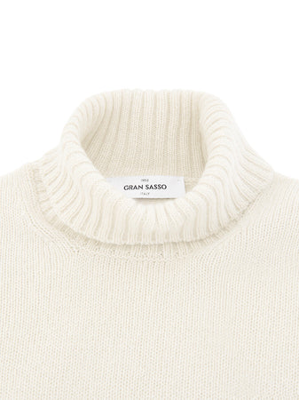 Gran Sasso Maglione Dolcevita in Lana Bianco da uomo