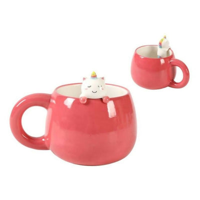 I-TOTAL Tazza in Ceramica con animaletto in ceramica sul bordo, tazza per tè o caffè